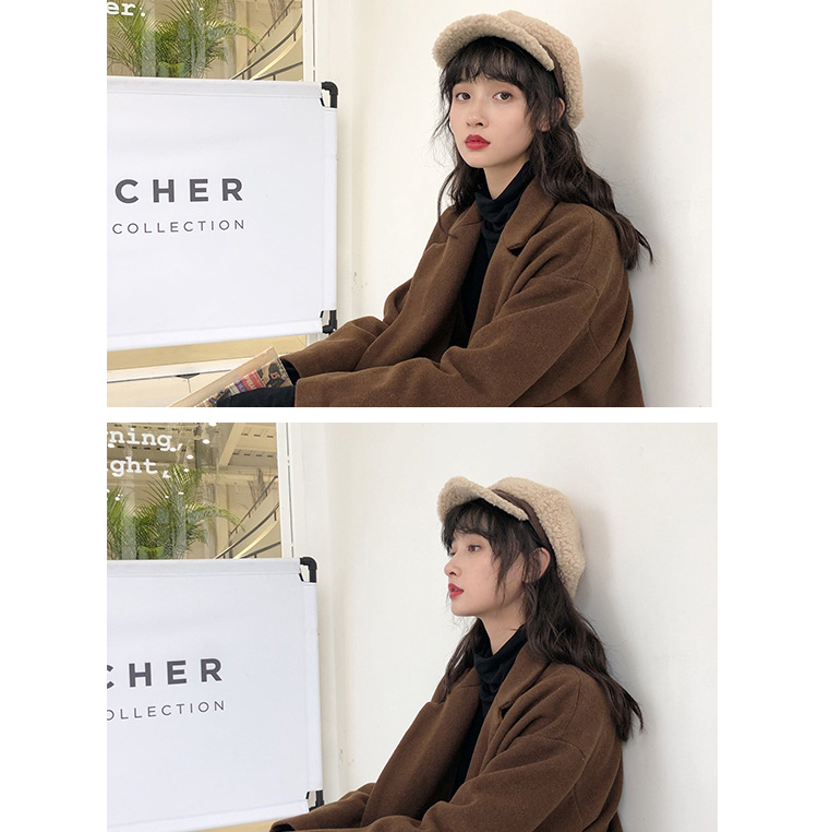 もこもこボア素材キャスケット レディース防寒帽子