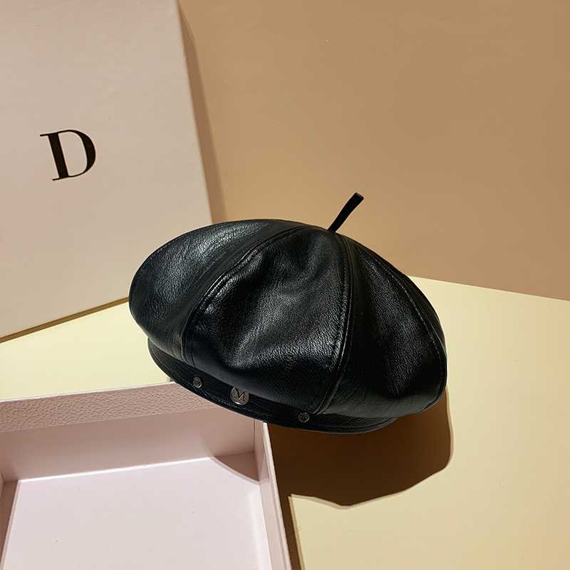 キャスケット なめし革の職人帽子