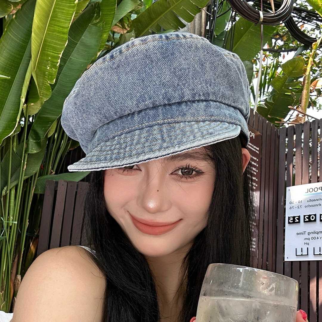 キャスケット　こなれ感漂う マリン風デニムキャスケット