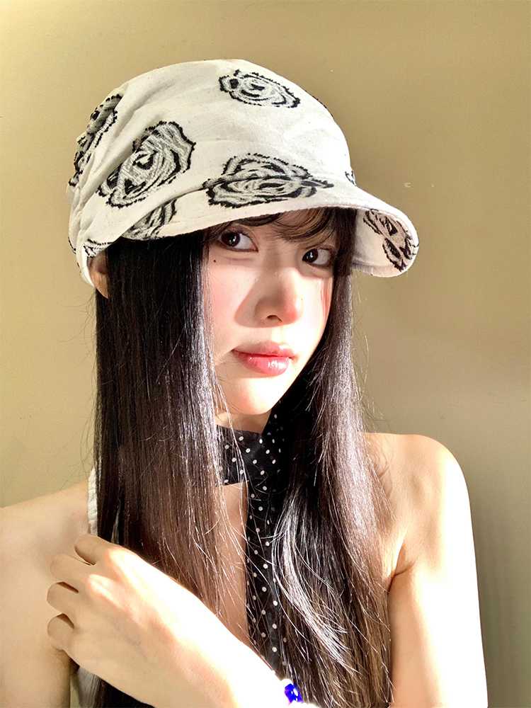 キャスケット しずく模様リネンキャスケット