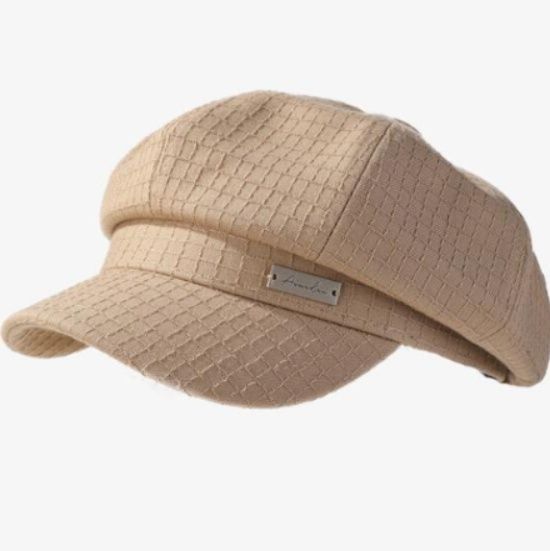 新作レディース格子柄キャスケット帽子　ツイード