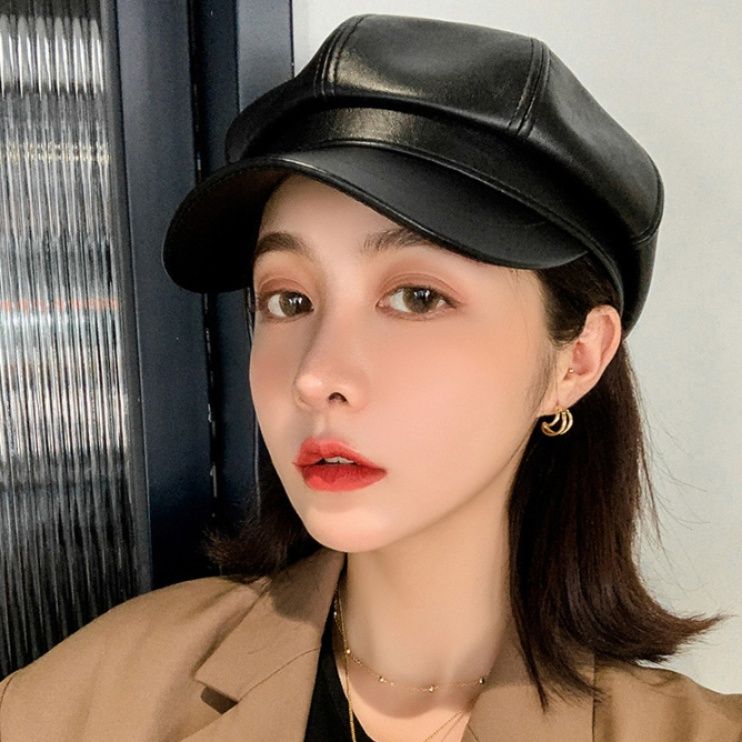 立体帽レザーボリュームキャスケット