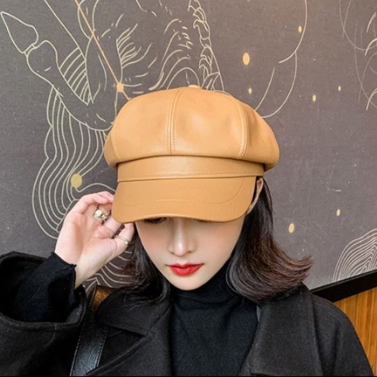 立体帽レザーボリュームキャスケット