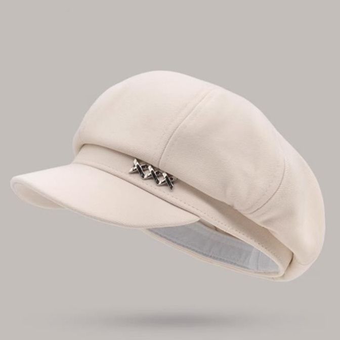 キャスケット メタル装飾付きコーデュロイキャスケット