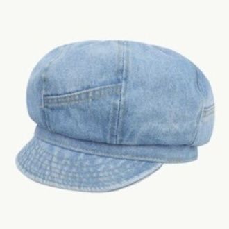 ヴィンテージ風デニムキャスケット八角帽
