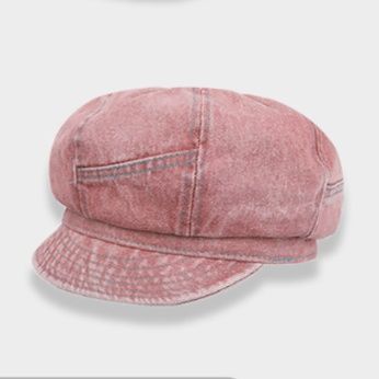 ヴィンテージ風デニムキャスケット八角帽