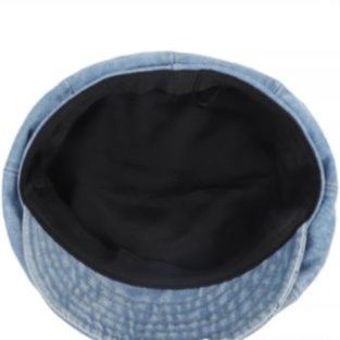 ヴィンテージ風デニムキャスケット八角帽