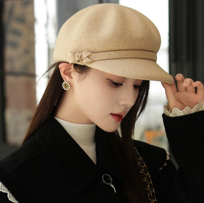 キャスケット 上質ウール素材の八角キャスケット帽子