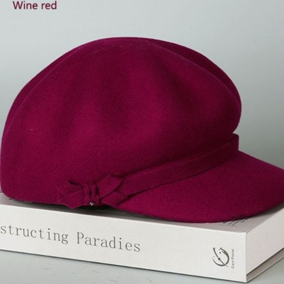 キャスケット 上質ウール素材の八角キャスケット帽子