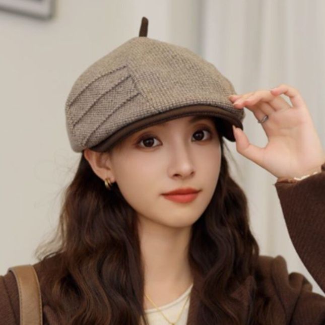 上質ウール八角形キャスケット帽子