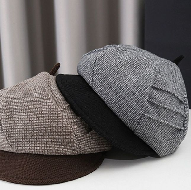 上質ウール八角形キャスケット帽子
