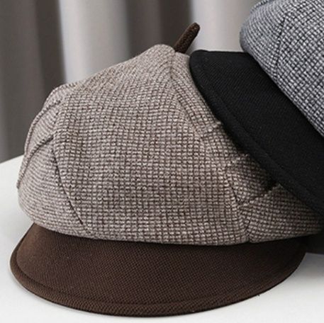 上質ウール八角形キャスケット帽子