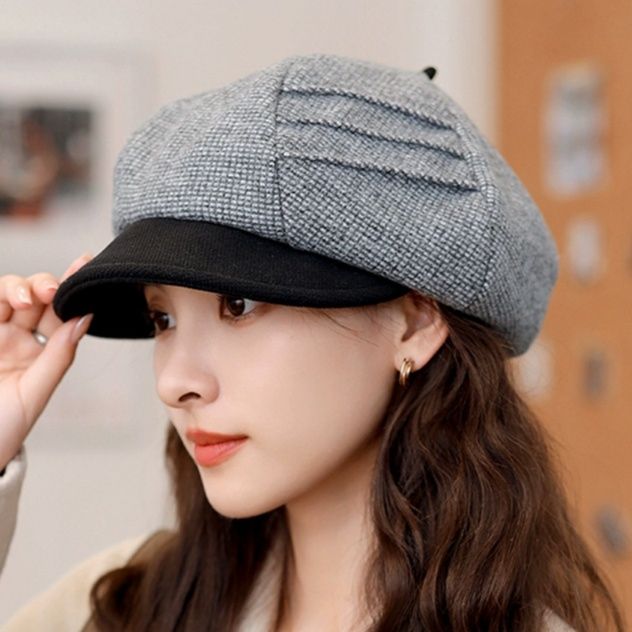 上質ウール八角形キャスケット帽子