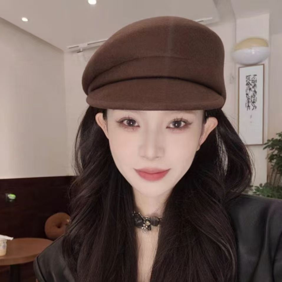 キャスケット 上品なクラシックスタイルウールキャスケット