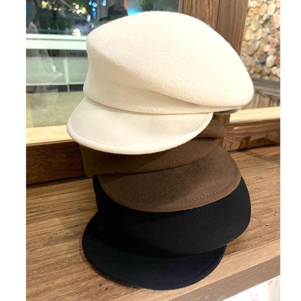 キャスケット 上品なクラシックスタイルウールキャスケット