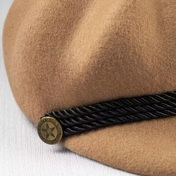 キャスケット 金具装飾付きウールキャスケット帽子