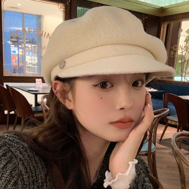 キャスケット ふんわりボリューム八角ウールキャスケット帽子