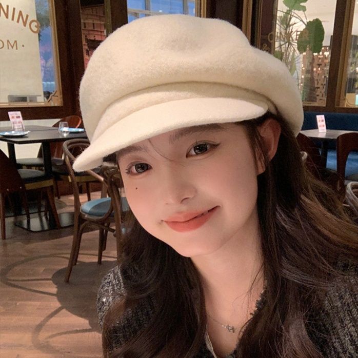 キャスケット ふんわりボリューム八角ウールキャスケット帽子