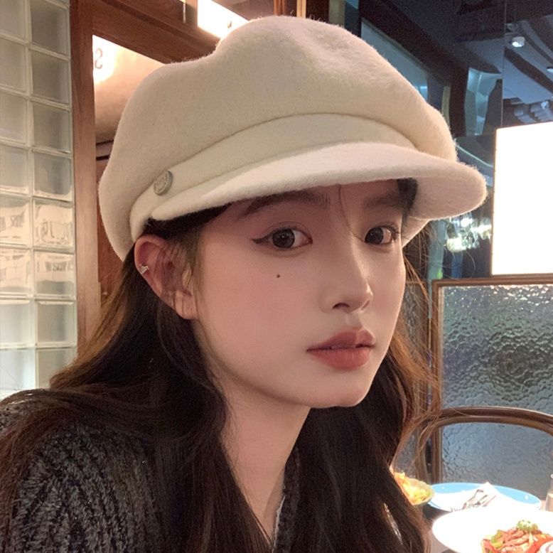 キャスケット ふんわりボリューム八角ウールキャスケット帽子