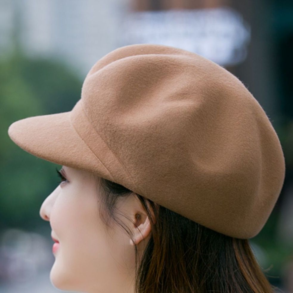 キャスケット ふんわり八角ボリュームウールキャスケット