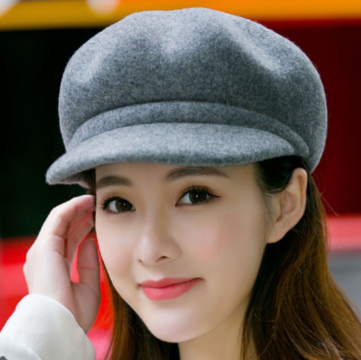 キャスケット ふんわり八角ボリュームウールキャスケット