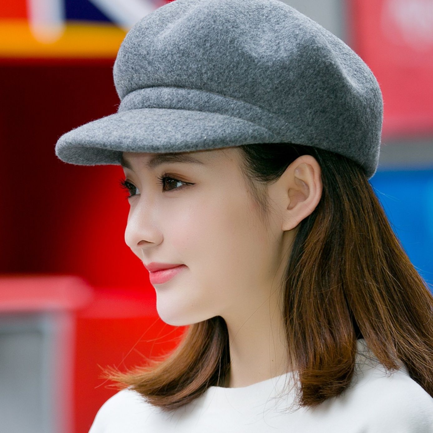 キャスケット ふんわり八角ボリュームウールキャスケット