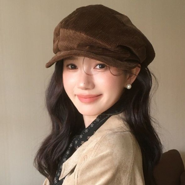 キャスケット コーデュロイ素材のボリュームキャスケット