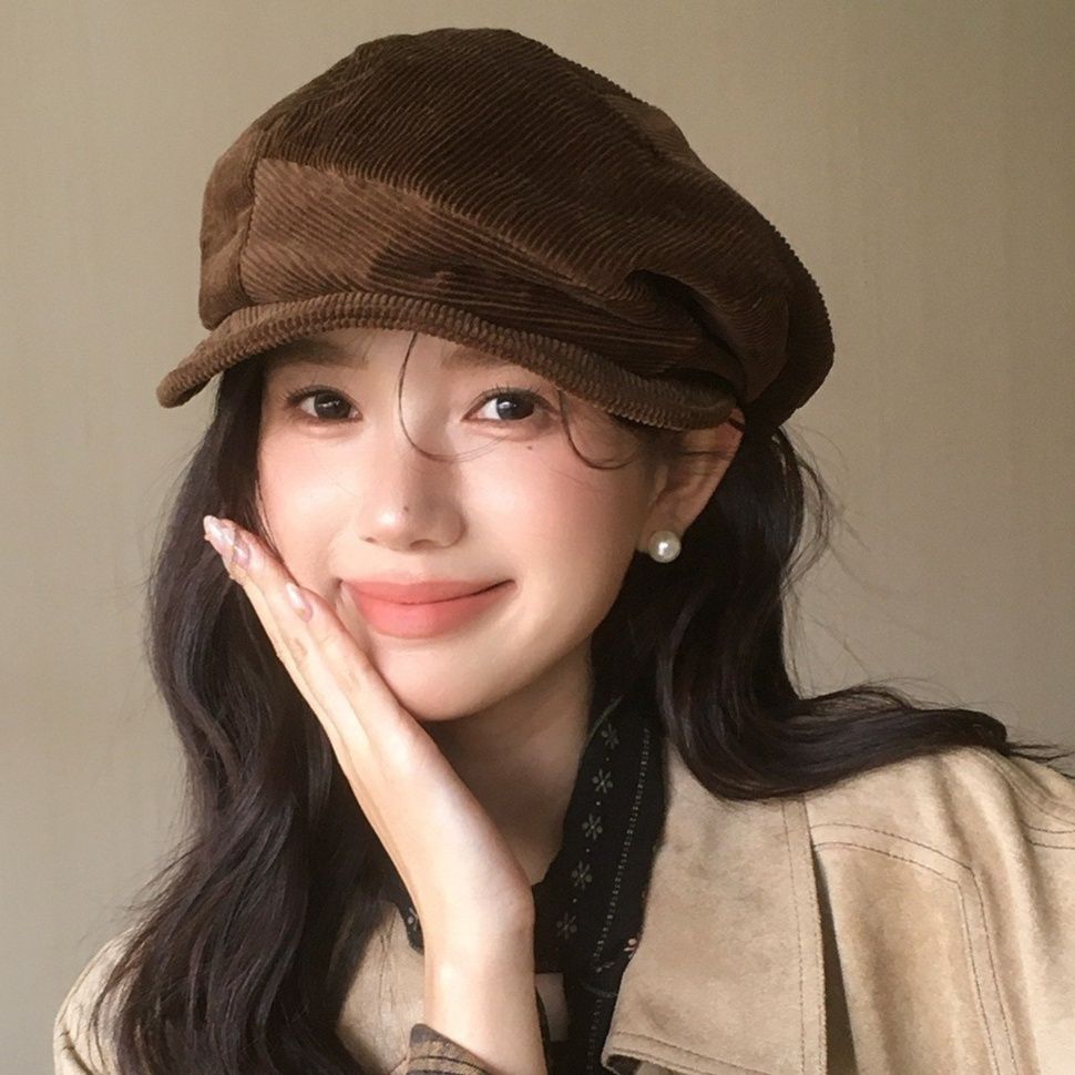 キャスケット コーデュロイ素材のボリュームキャスケット