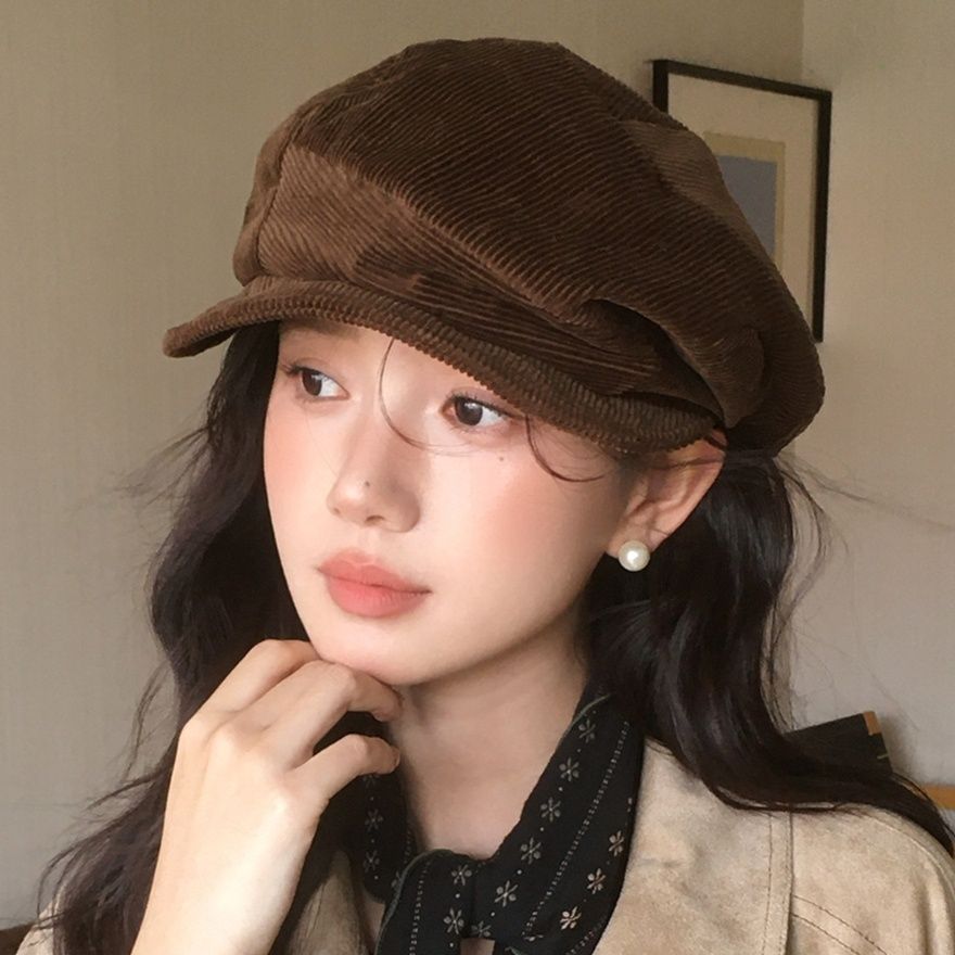 キャスケット コーデュロイ素材のボリュームキャスケット