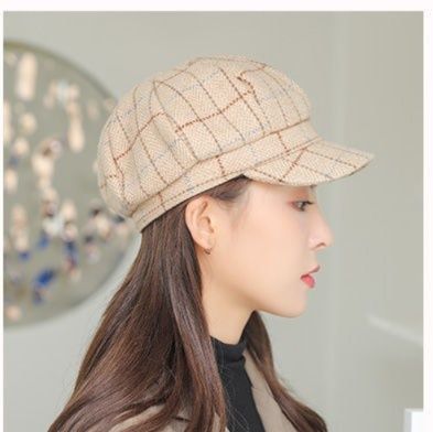 ヘリンボーン柄ウールマリンキャスケット