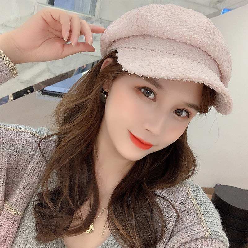 キャスケット 上品な織り模様のツイードマリン帽
