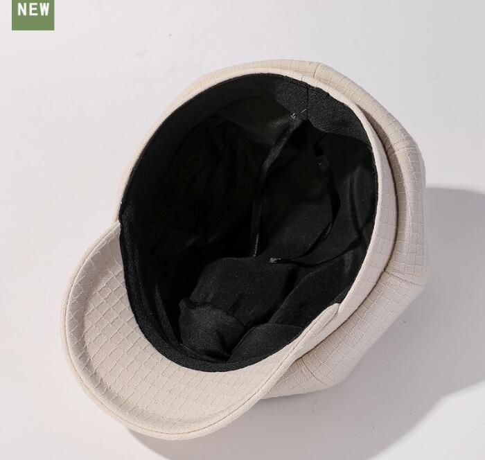 新作レディース格子柄キャスケット帽子