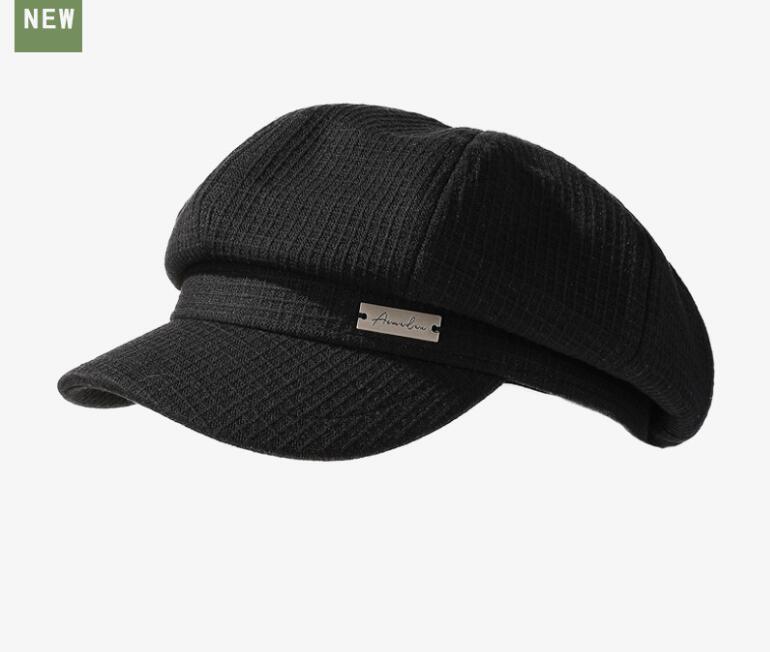 新作レディース格子柄キャスケット帽子