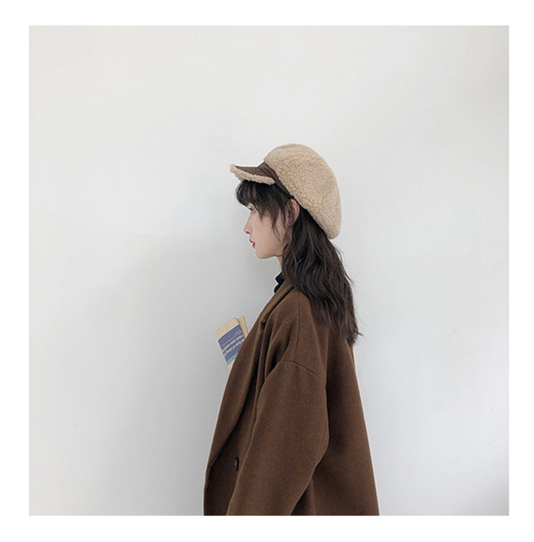 もこもこボア素材キャスケット レディース防寒帽子