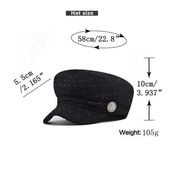 キャスケット マリン帽子 つば広 小顔効果 女性用