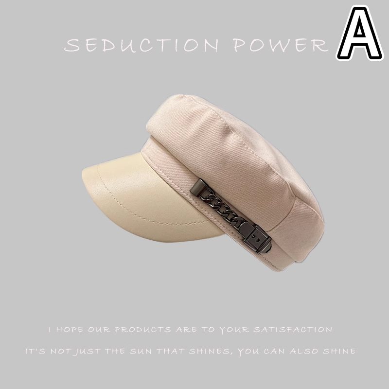 レディース キャスケット 合成レザー つば付き帽子