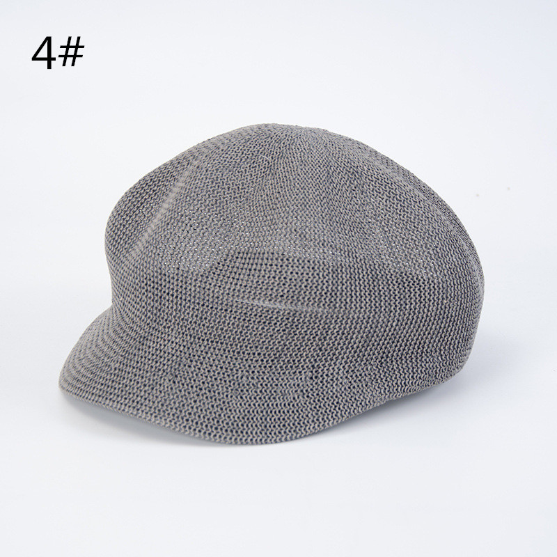 透かし編み麦わらキャスケット 春夏 通勤 旅行 女性用