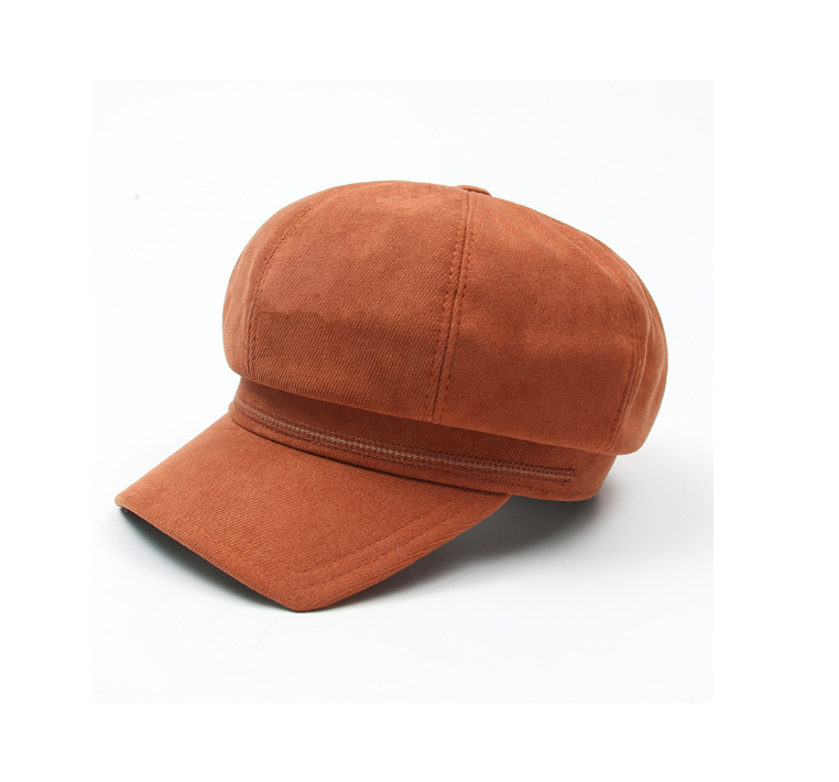 秋冬新作レディースキャスケット無地防寒保温スエード風帽子