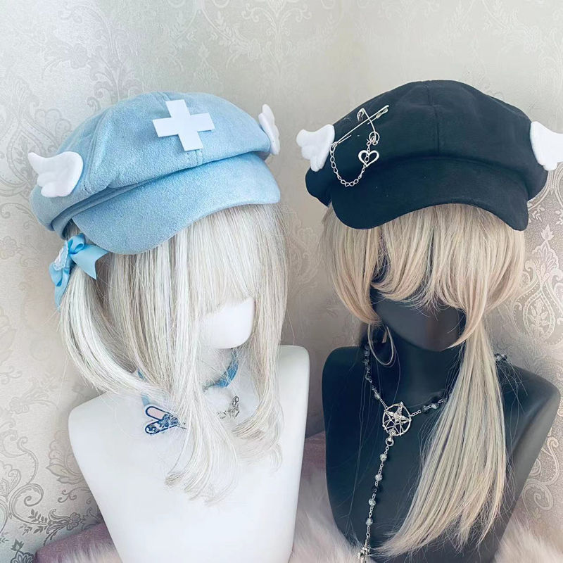 天使と悪魔 デニムキャスケット 地雷系帽子