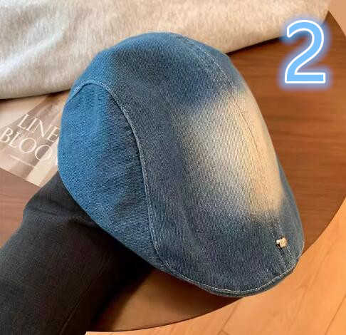 デニム生地キャスケット帽子レディース外出用
