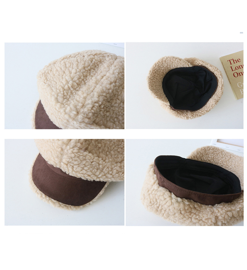 もこもこボア素材キャスケット レディース防寒帽子