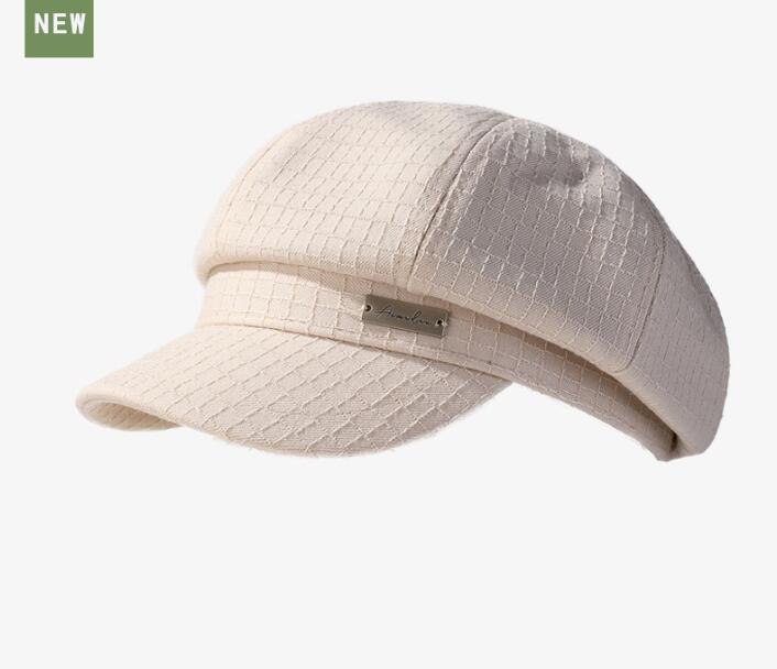 新作レディース格子柄キャスケット帽子