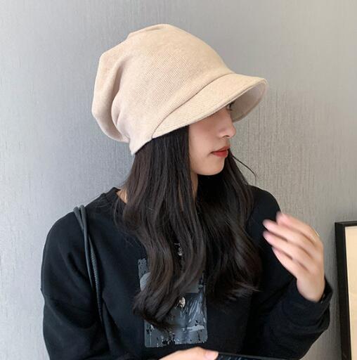 レディース秋冬ニットキャスケット防寒帽子