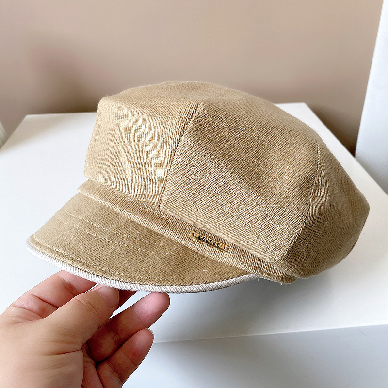 ウール キャスケット 韓国風 レディース つば付き帽子