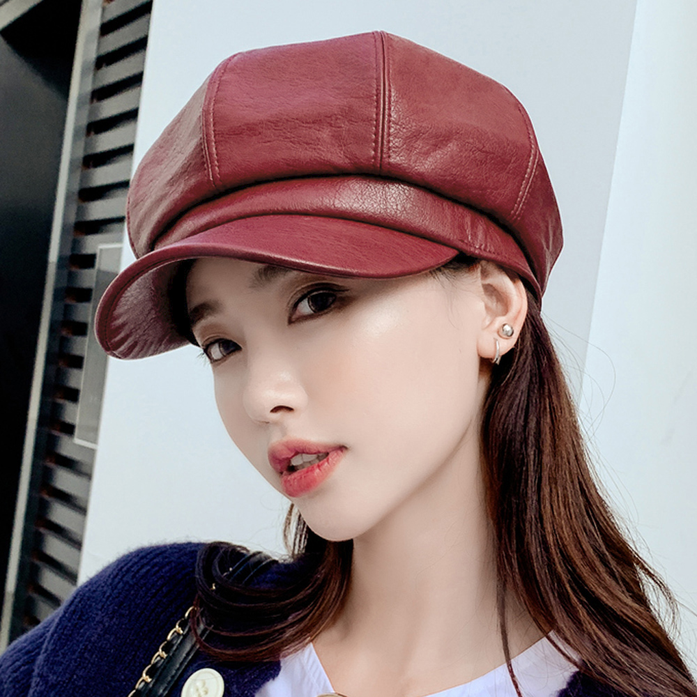 合皮キャスケット レディース マリン風帽子