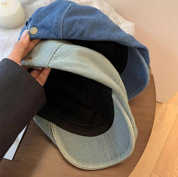 デニム生地キャスケット帽子レディース外出用