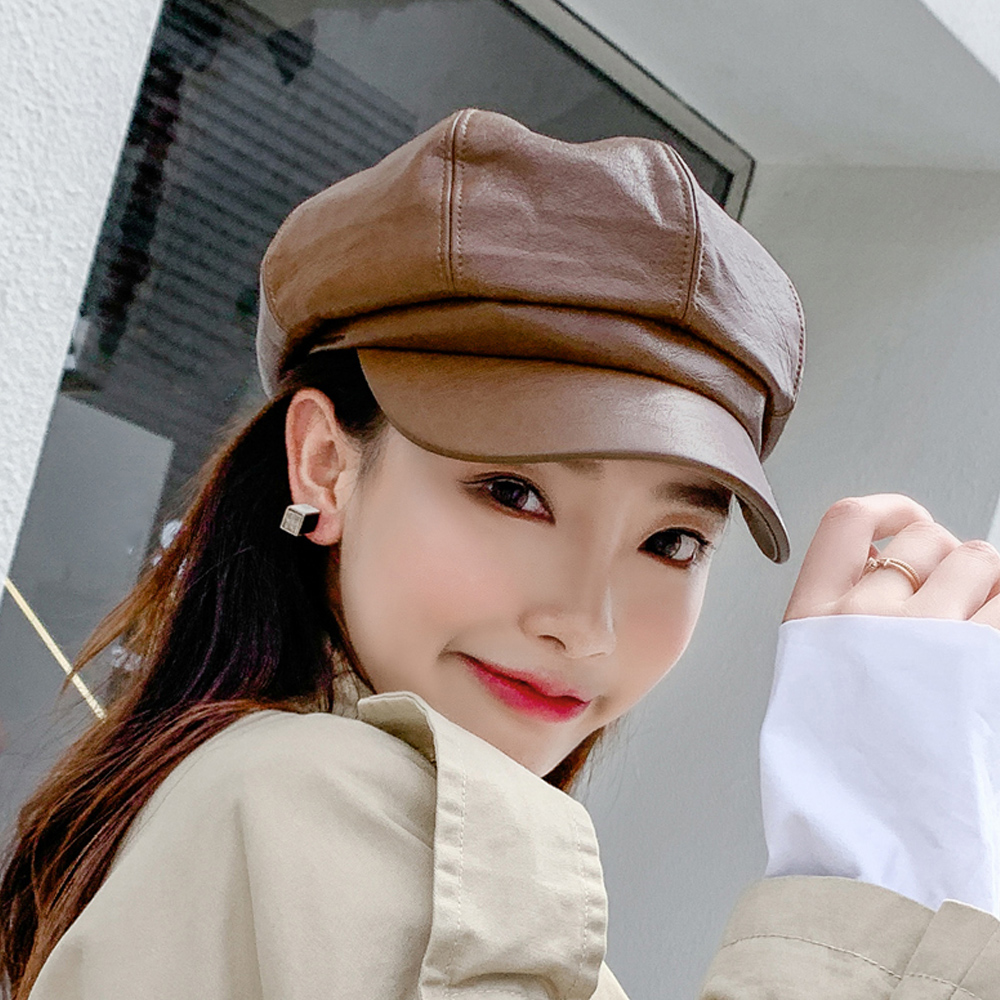 合皮キャスケット レディース マリン風帽子