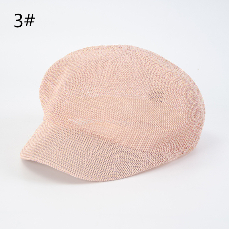 透かし編み麦わらキャスケット 春夏 通勤 旅行 女性用