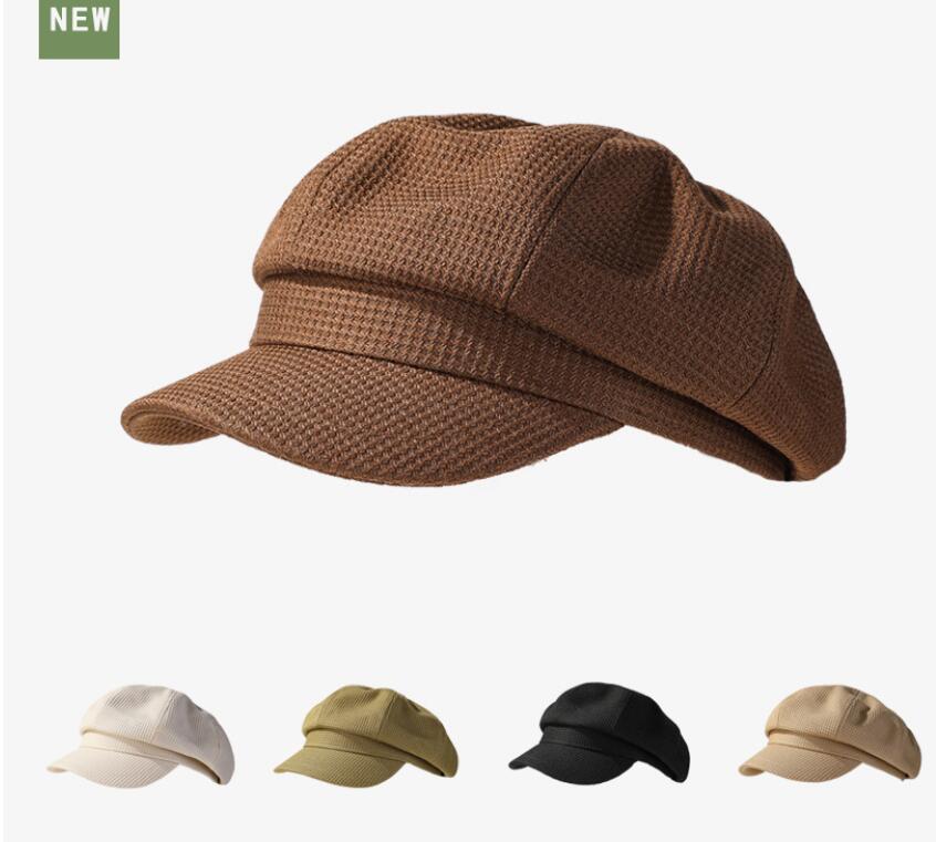 新作レディース格子柄キャスケット帽子