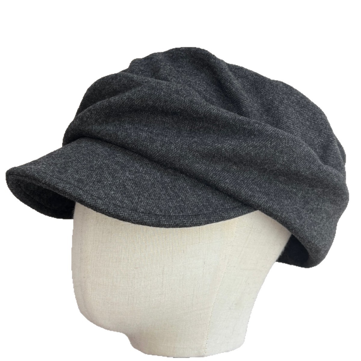 キャスケット 上品なボリューム感のあるウール裏地キャスケット帽